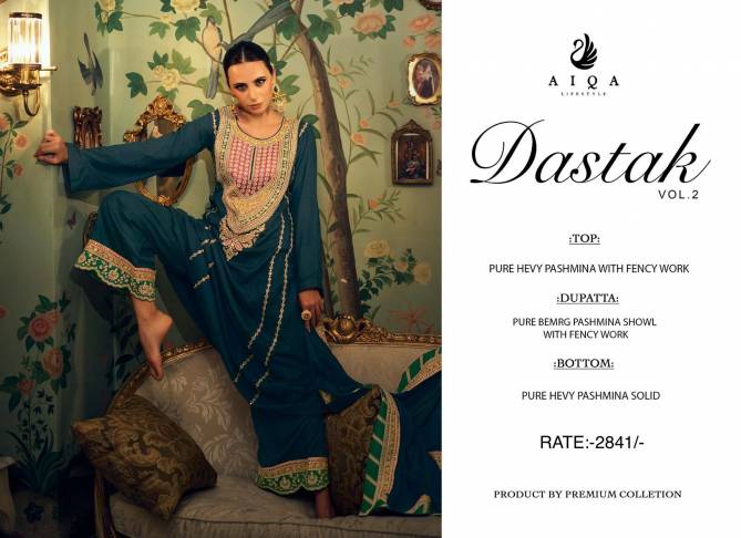 Dastak Vol 2 By Aiqa Wedding Wear Pashmina Salwar Kameez Wholesale Shop in Surat